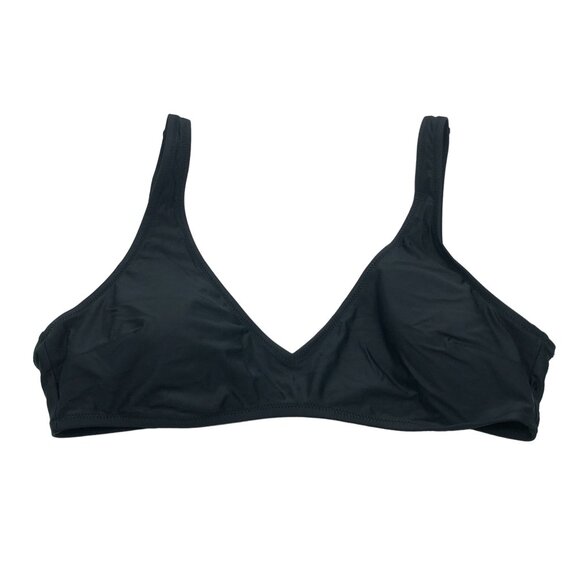 Aerie Real Good Scoop Bikini Top Black V Neck Removable Cups XL - Picture 1 of 4